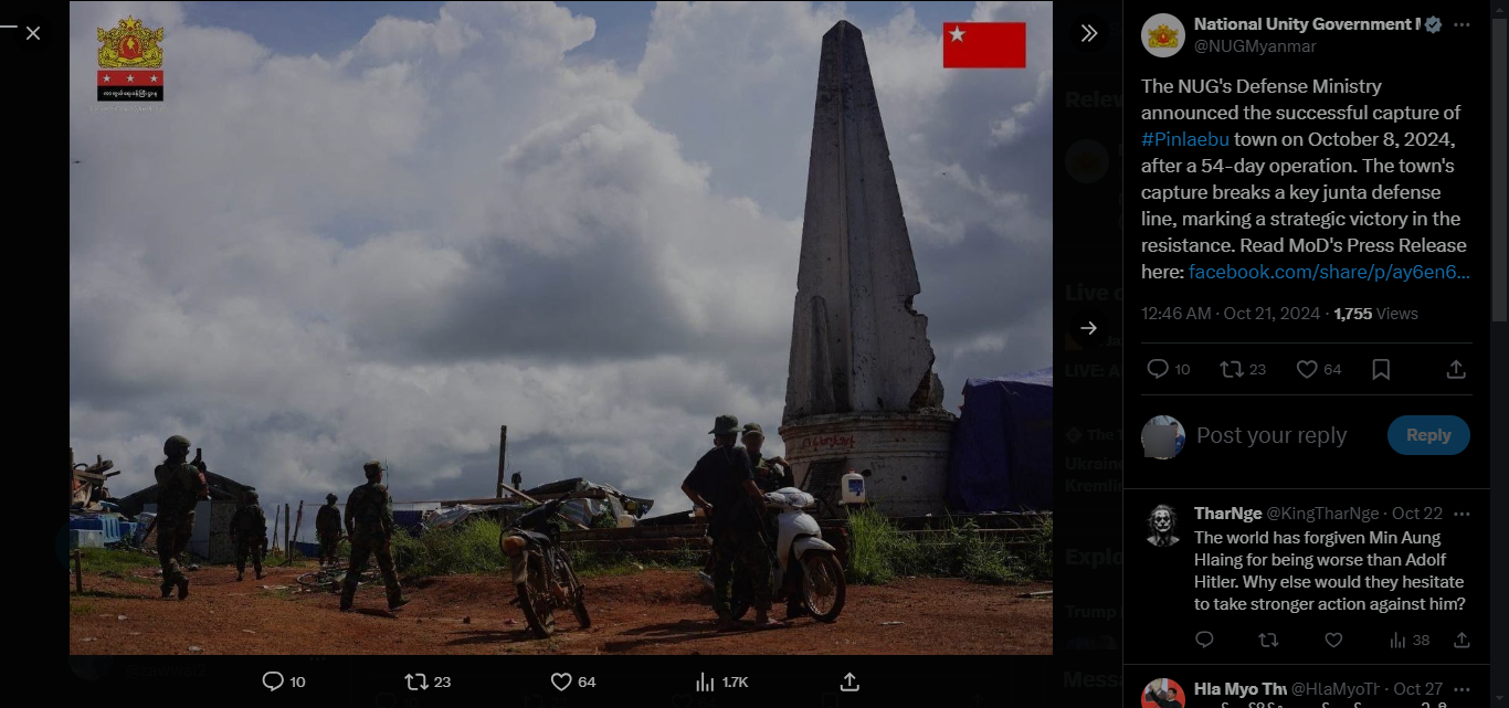 C:\Users\User\Downloads\National-Unity-Government-Myanmar-on-X-The-NUG-s-Defense-Ministry-announced-the-successful-capture-of-Pinlaebu-town-on-October-8-2024-after-a-54-day-operation-The-town-s-capture-breaks-a-key-junta-defense-line-marki.png