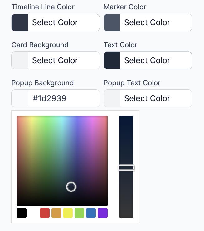 Color customization settings