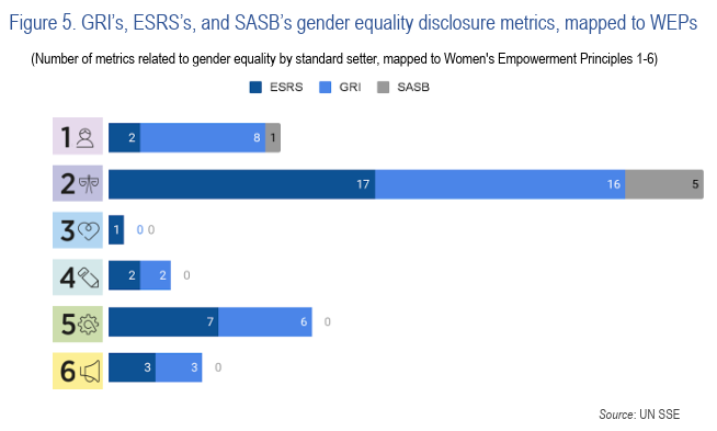 Figure 5. Disclosure metrics mapped to WEPs