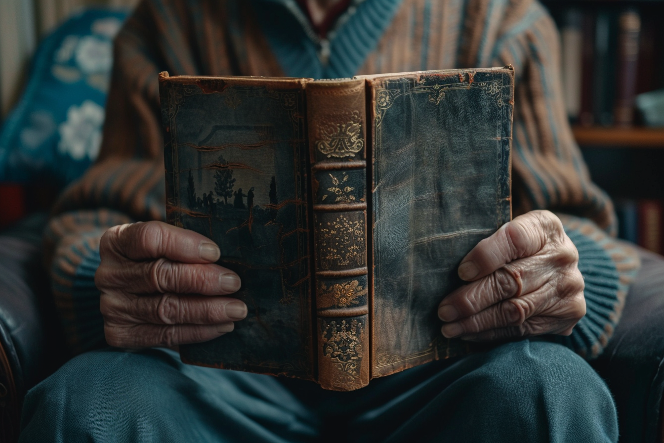 A man holding a photo album | Source: Midjourney