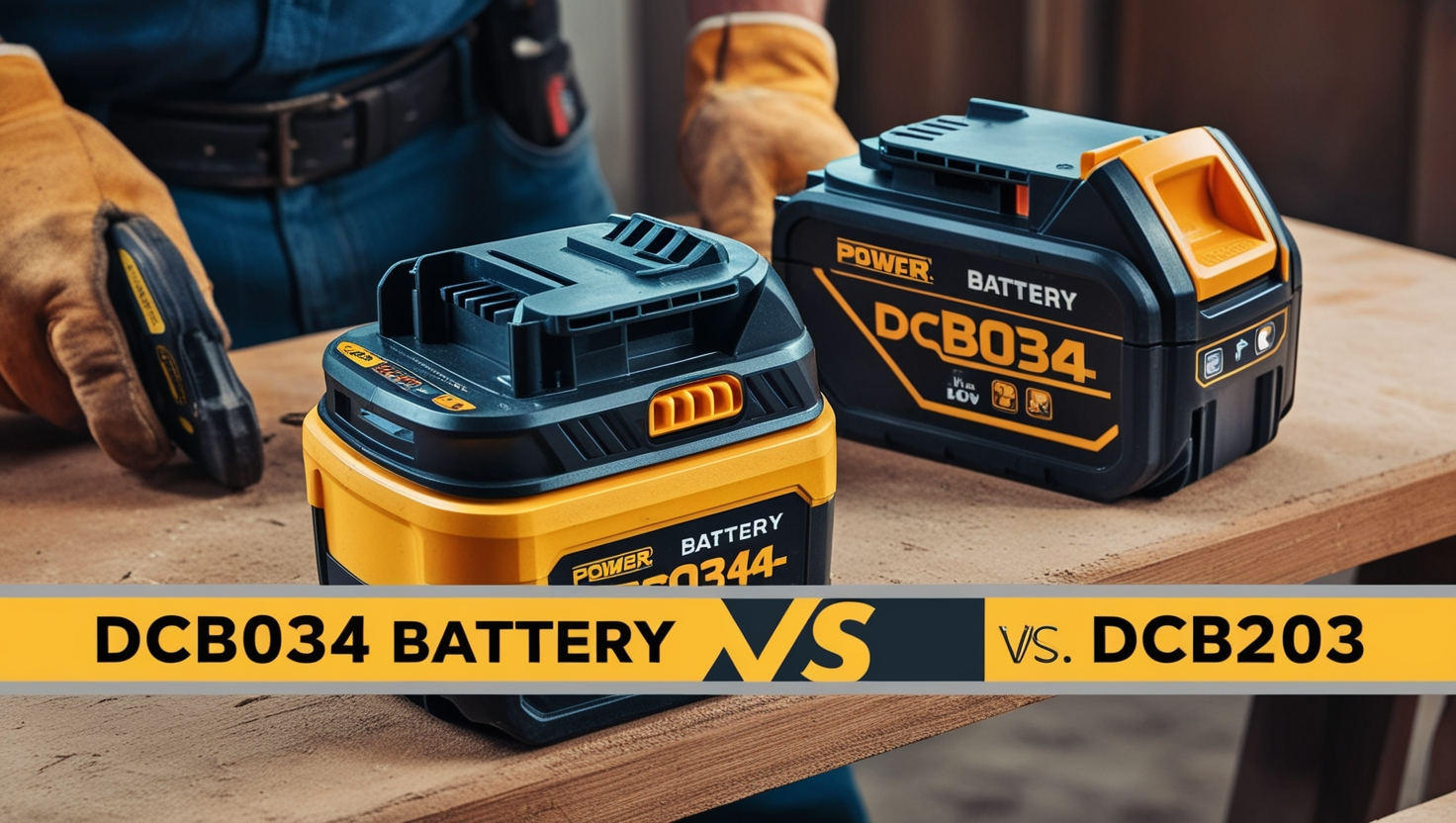 DCB034 Battery Versus DCB203