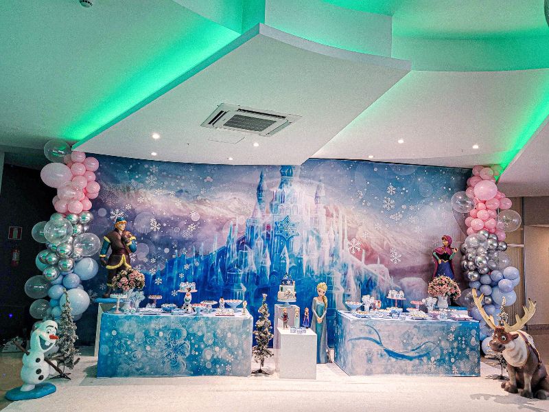 decoração festa infantil da frozen gastronomia