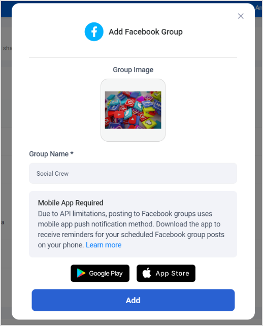 add facebook group 