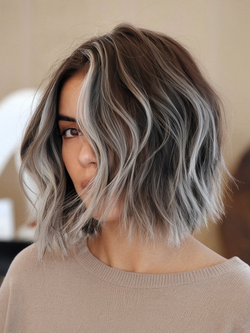 8. Tousled Wavy Bob