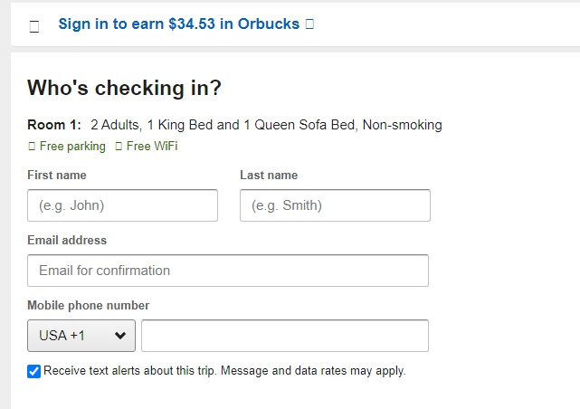 Provide your information and credentials to confirm booking