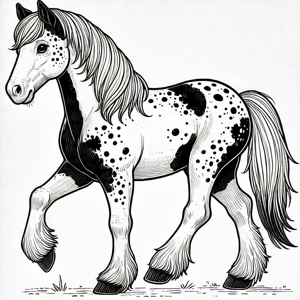 desenho infantil para colorir de cavalos