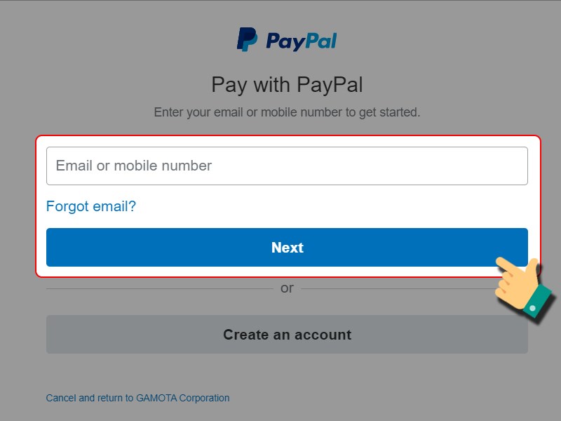 Đăng nhập tài khoản PayPal để thanh toán