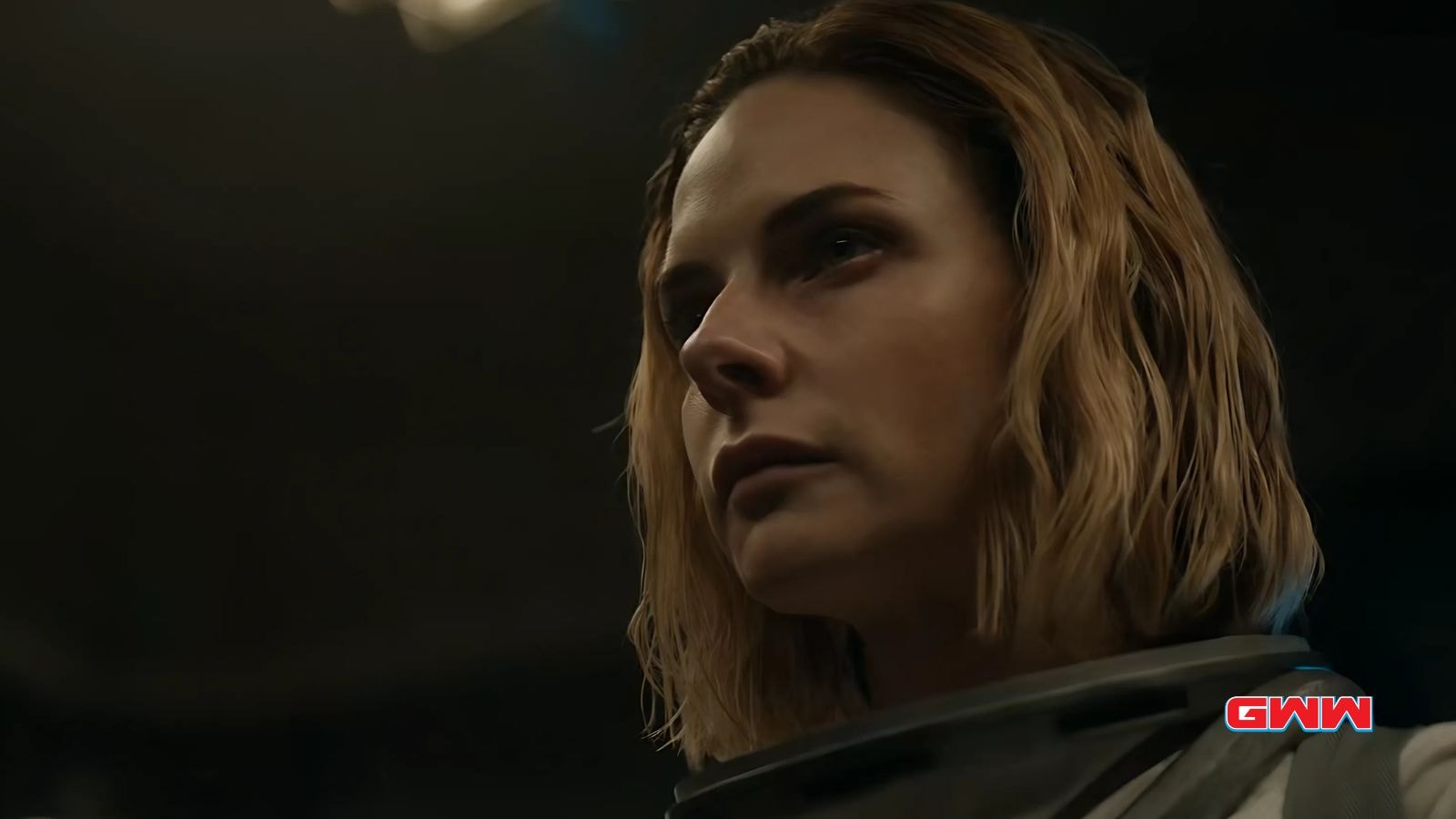 Rebecca Ferguson’s character Juliette in a serious moment from Silo.