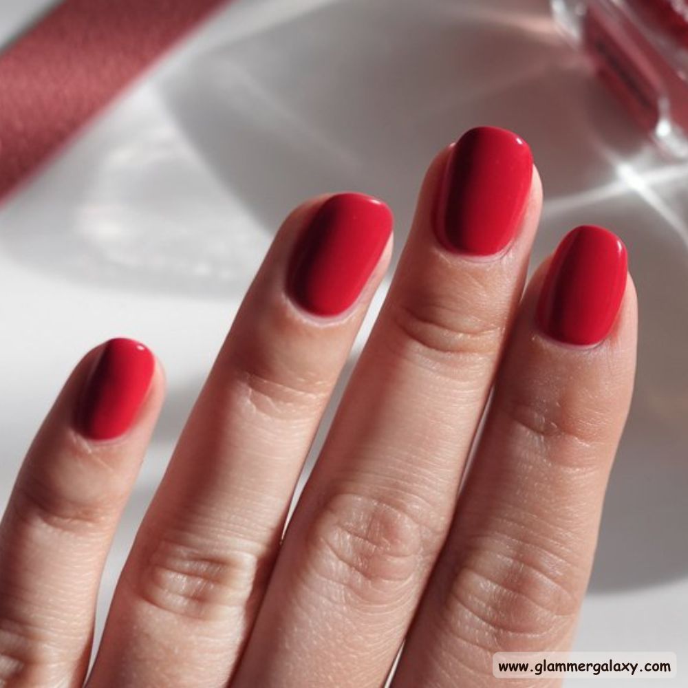 Classy Fall Nails having Bold Apple Red