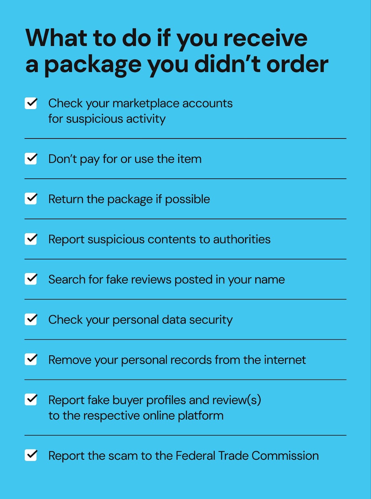 What to do if you receive a package you didn't order