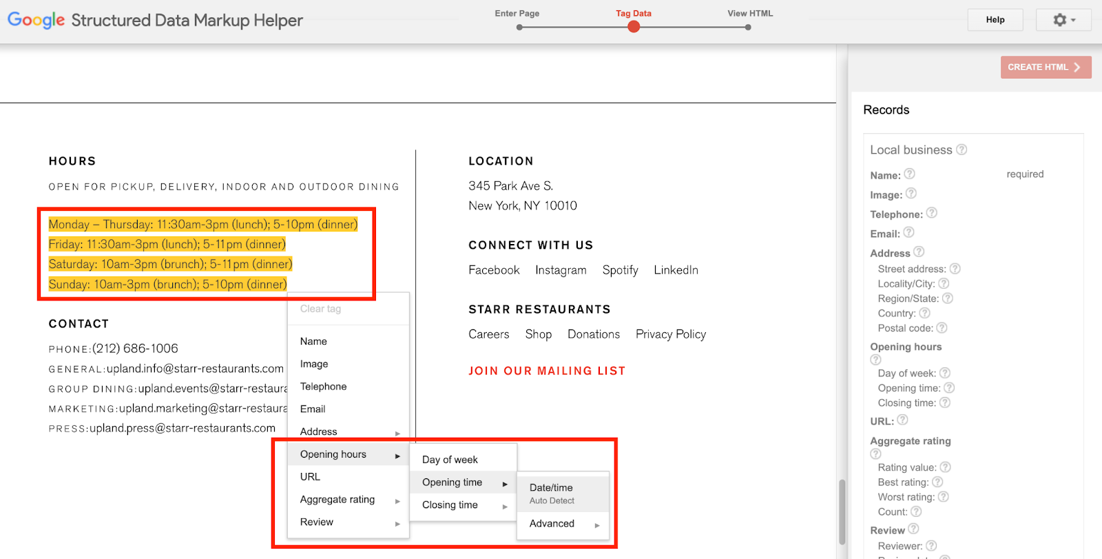 structured data markup helper tool to add schema markup