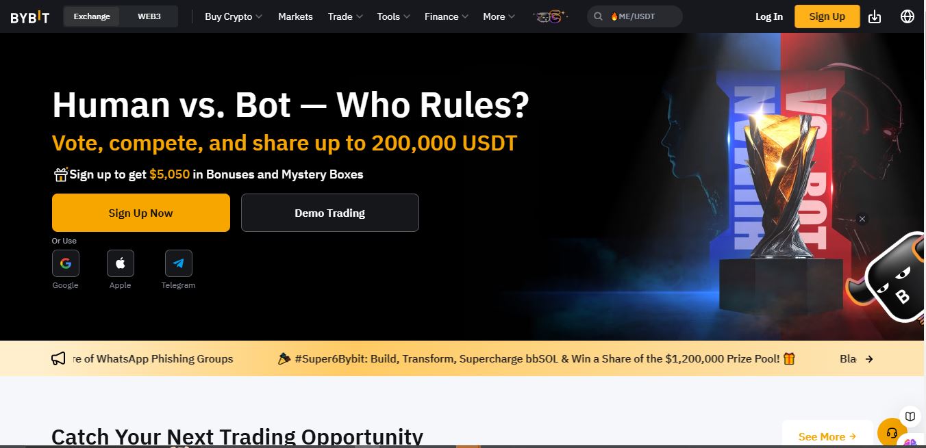 Bybit homepage
