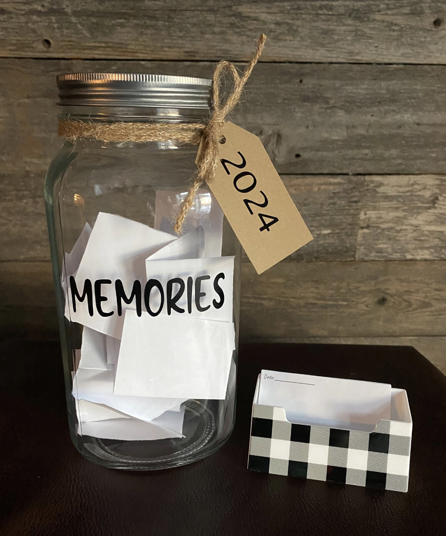 Memory Jar Filled with Notes from Loved Ones