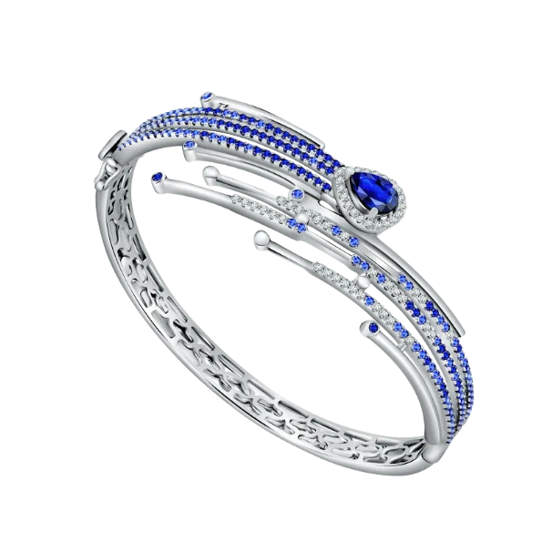 Bangle Blue Sapphire FireFrost MONDIAL yang Istimewa