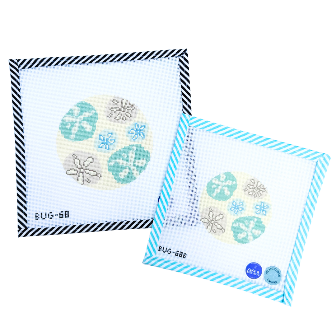 pre-printed canvas by Atlantic Blue for beginner needlepoint kits