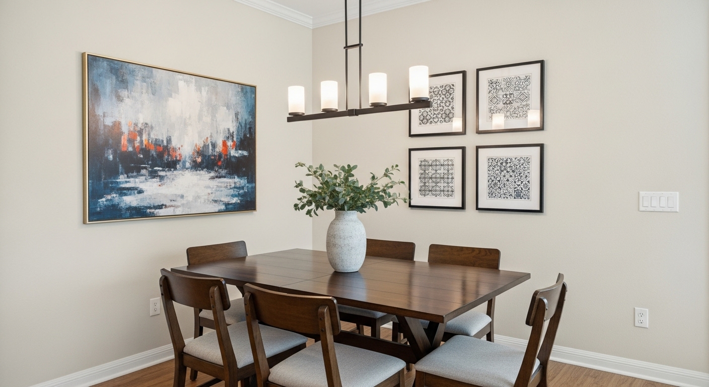 large painting hanged on the wall