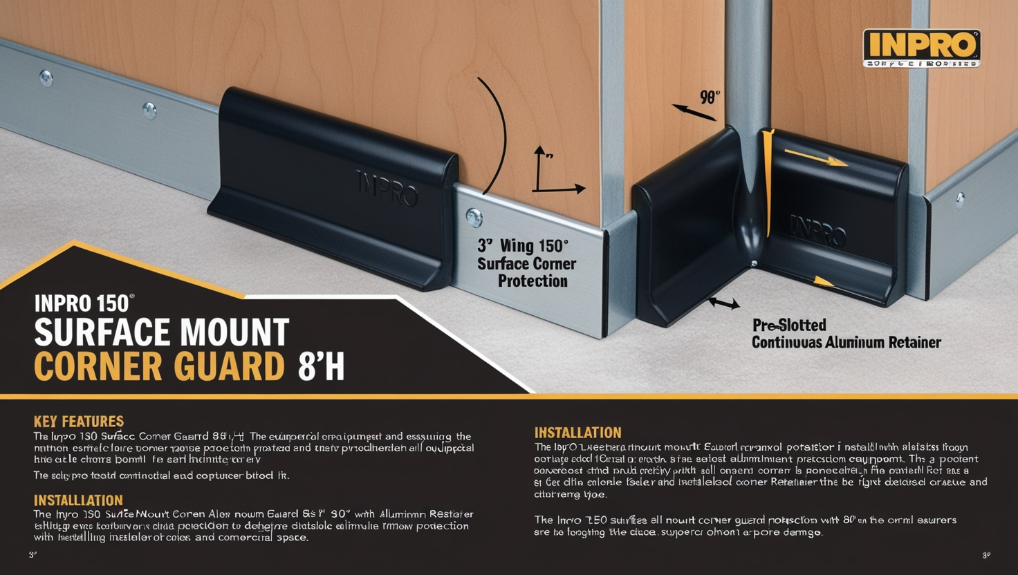 Inpro 150 Surface Mount Corner Guard 8'H