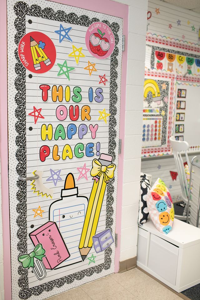 Bright rainbow classroom