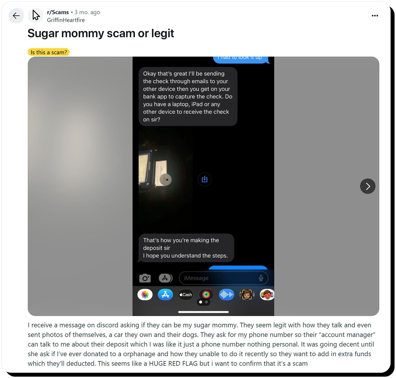 Real-life sugar scam example 2 sugar mommy