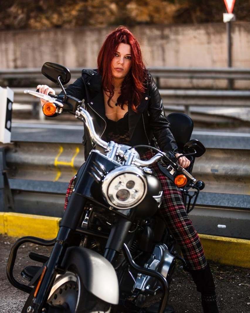 Courtney Hadwin sitting on a Bike