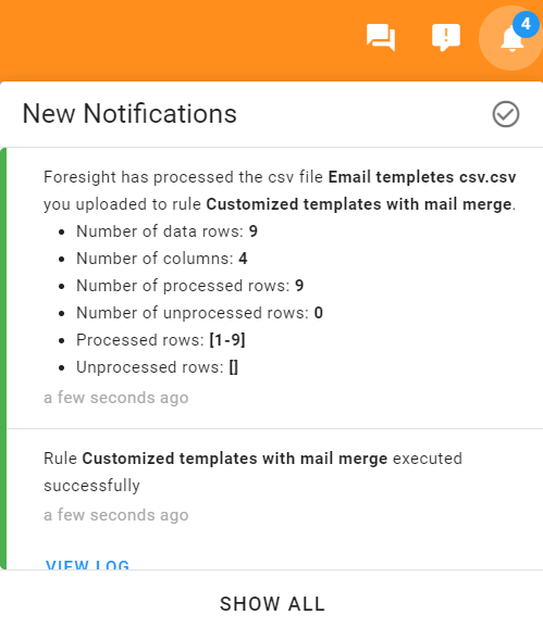 Create mail merge template and customize them- Notification