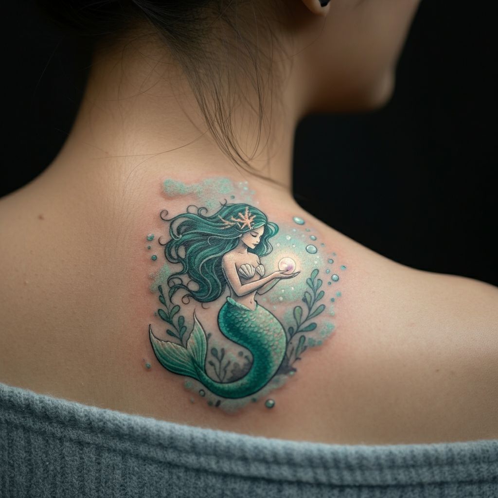 Mermaid Tattoo on back 
