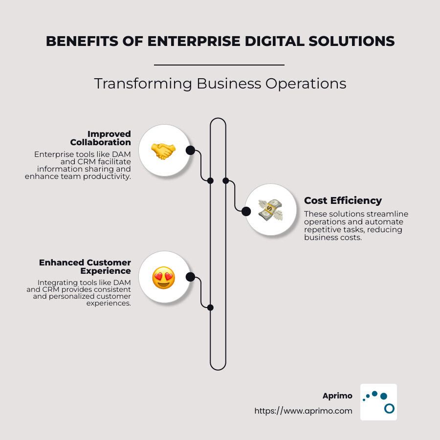 Enterprise Digital Solutions: Benefits and Highlights - Enterprise digital solutions infographic infographic-line-3-steps-neat_beige