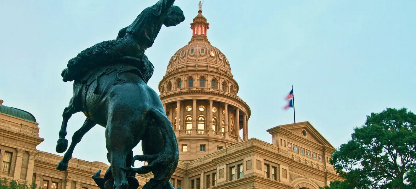 horse statue and capitol building