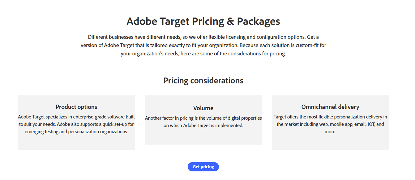 Adobe Target pricing