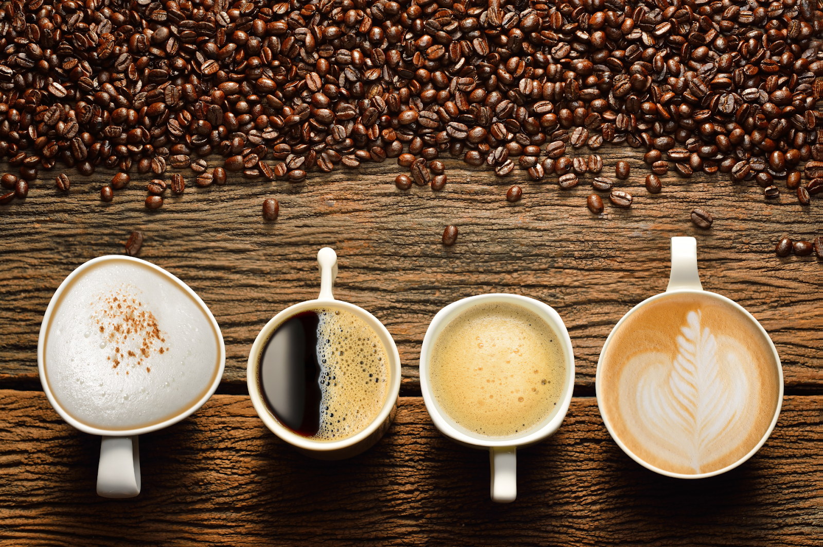 A picture showing different types of coffee cups.