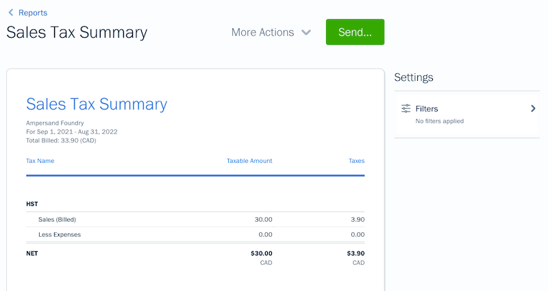 FreshBooks Tax