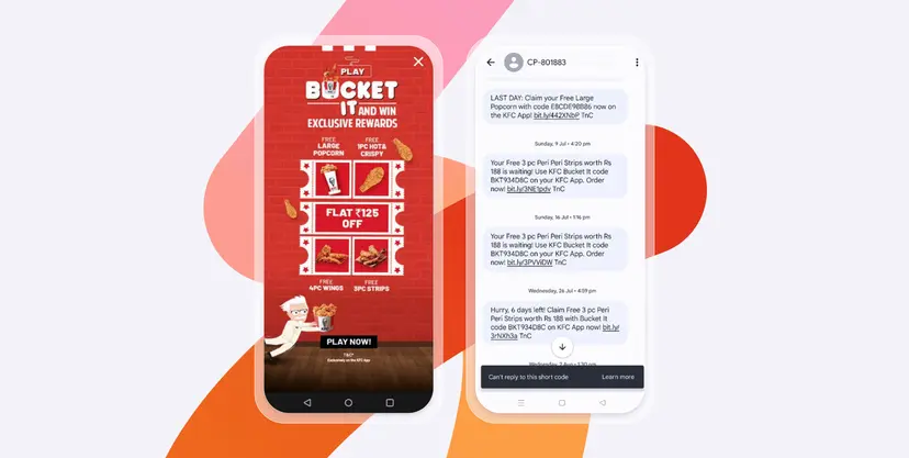 KFC India gamified its SMS campaign with its 'Bucket It' challenge