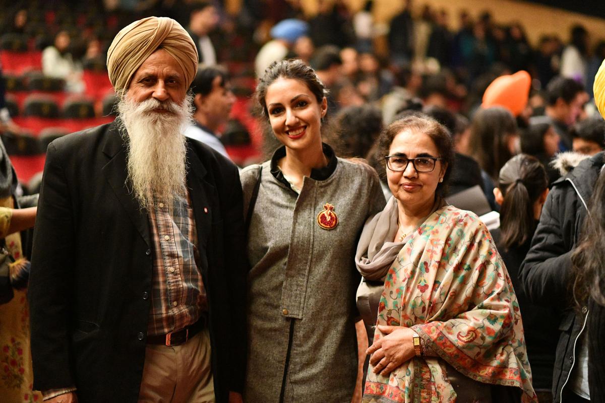 A picture of Keerat Kaur with her parents.