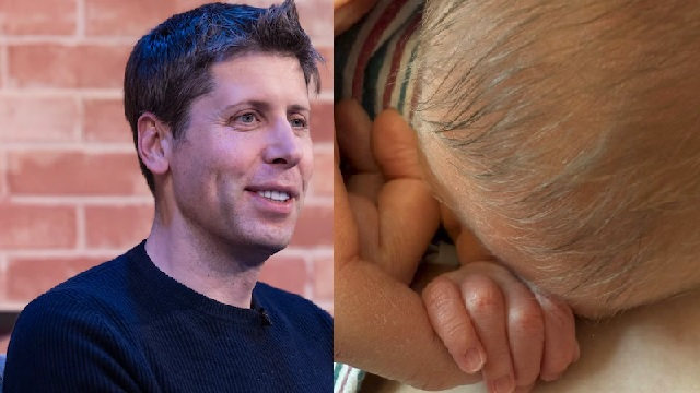 Open AI CEO, developer of ChatGPT, Sam Altman and a picture of his new born. 
