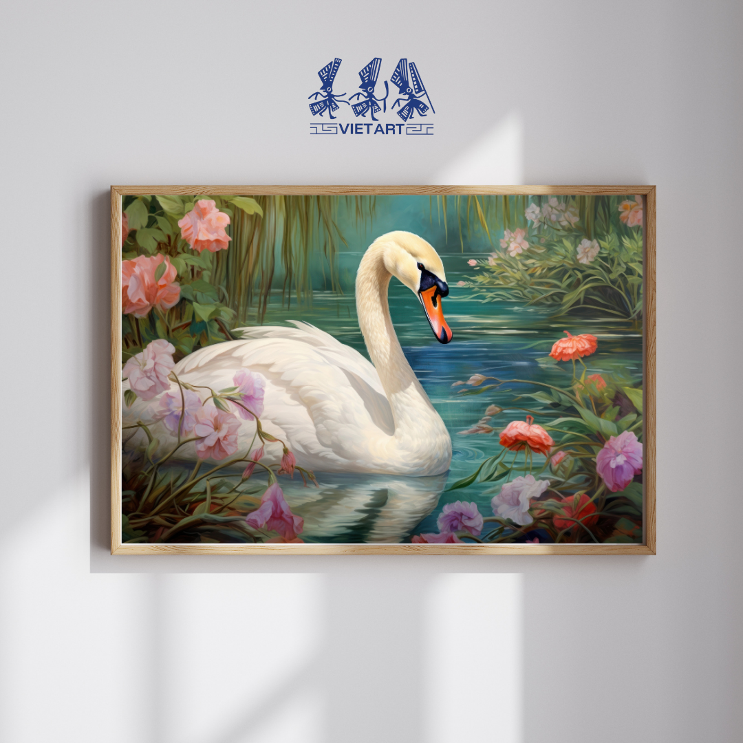 Tranh canvas Thiên Nga Trắng