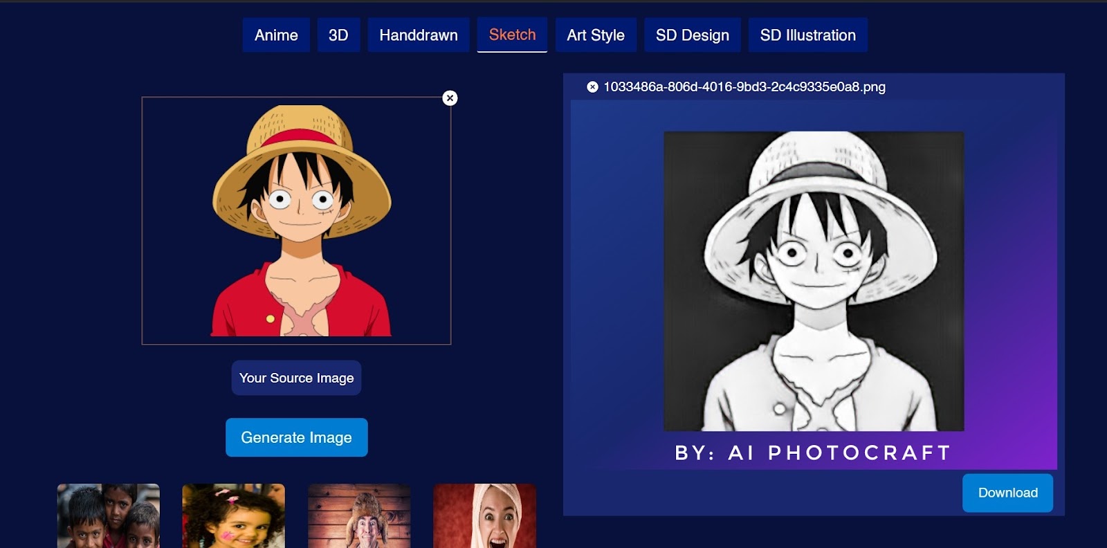 photo-to-sketch-generation-of-luffy-by-aiphotocraft