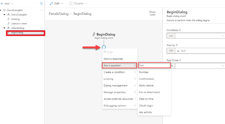 Begin Dialog process