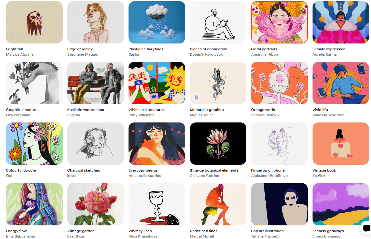 a grid showing diverse AI artwork styles