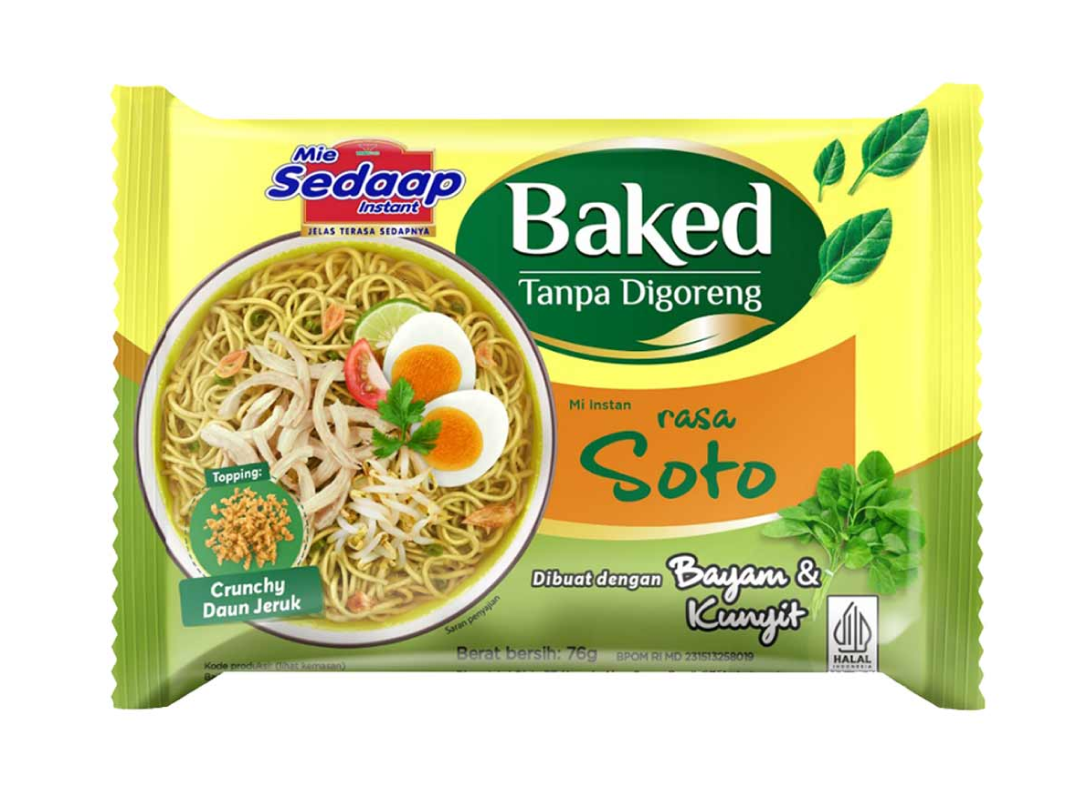 mie instan untuk diet Mie Sedap Baked Rasa Soto