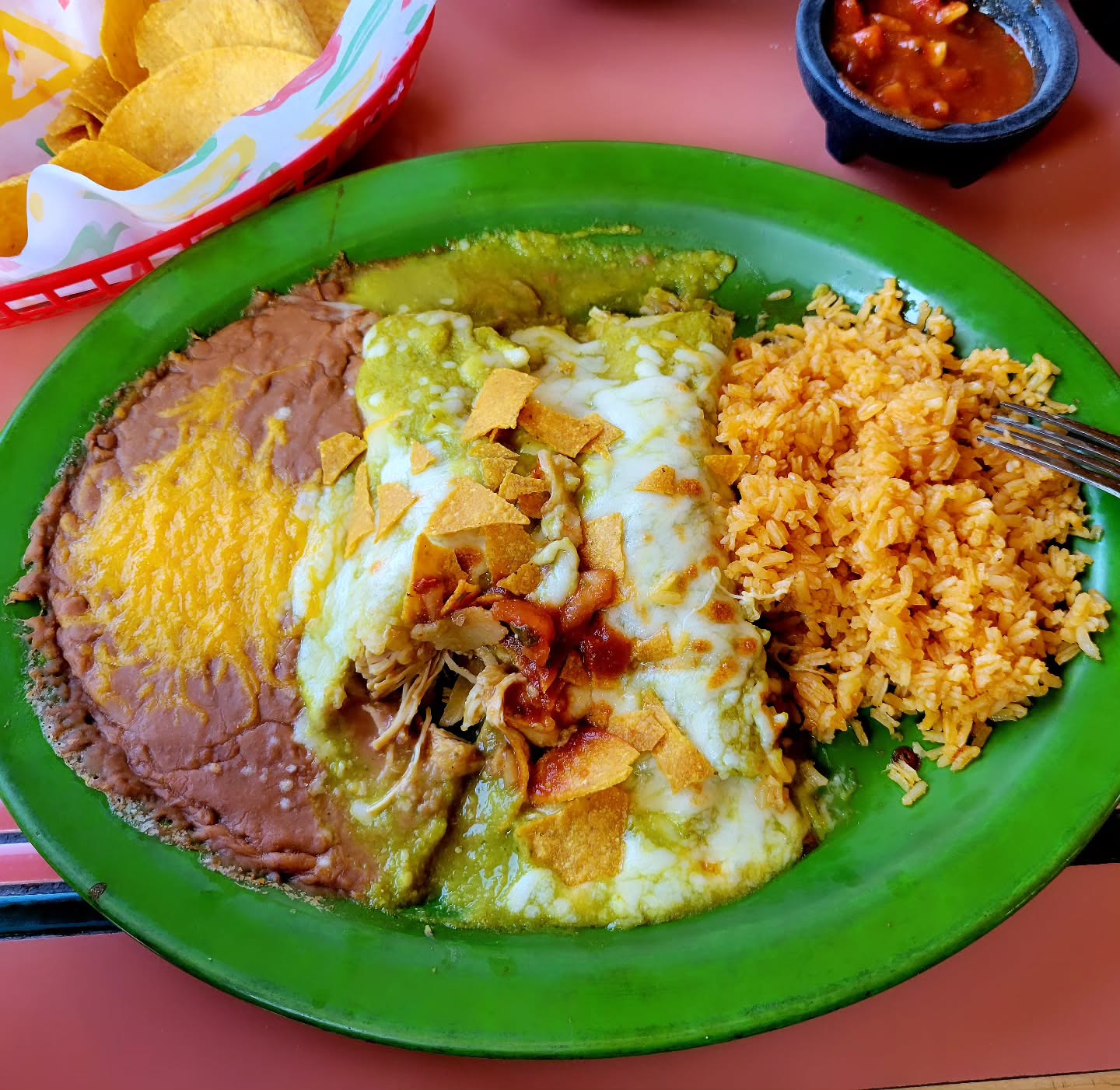 Green Chile Chicken Enchiladas