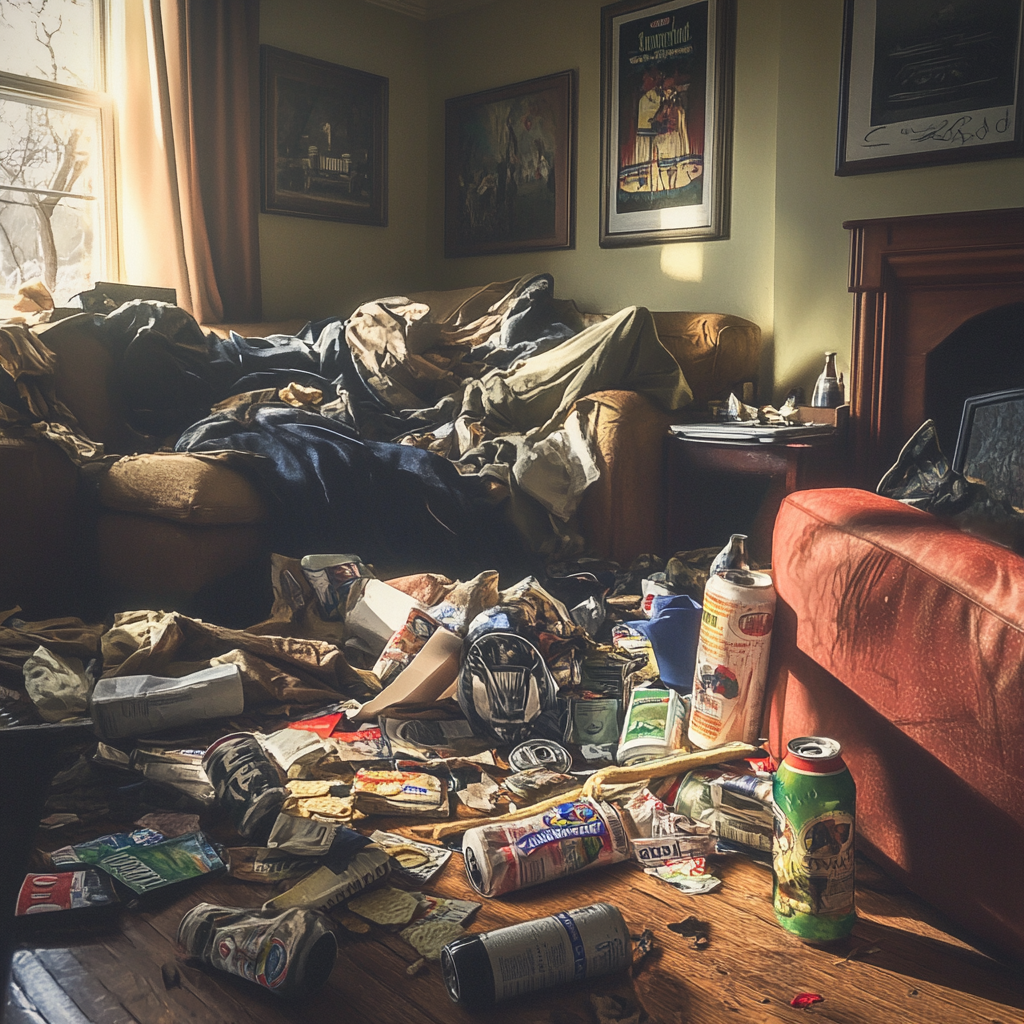 A messy living room | Source: Midjourney