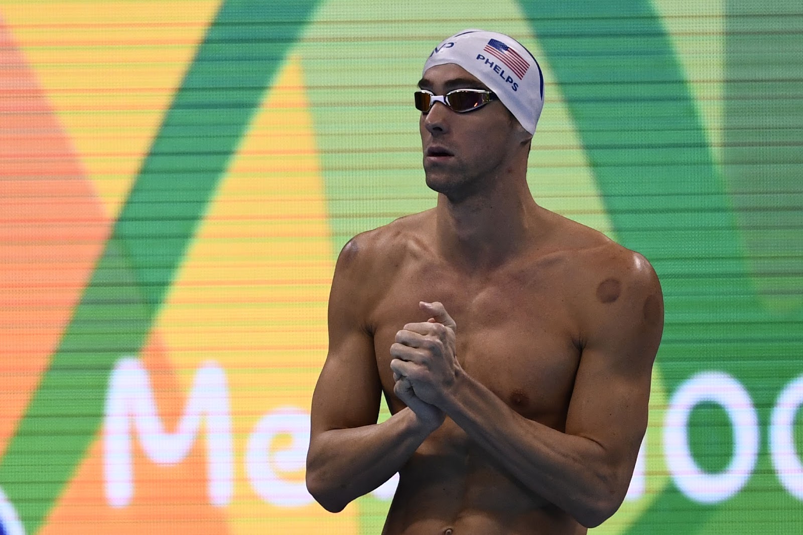 Michael Phelps prepares to compete in a Men's 100m Butterfly heat at the Rio 2016 Olympic Games in Rio de Janeiro on August 11, 2016. | Source: Getty Images