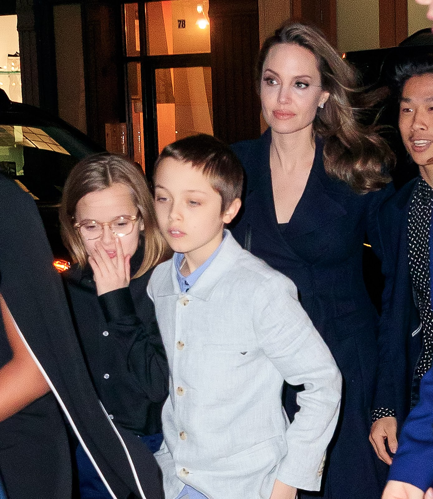 Knox Jolie-Pitt with his mother and siblings at the screening of "The Boy Who Harnessed the Wind" on February 25, 2019, in New York City. | Source: Getty Images