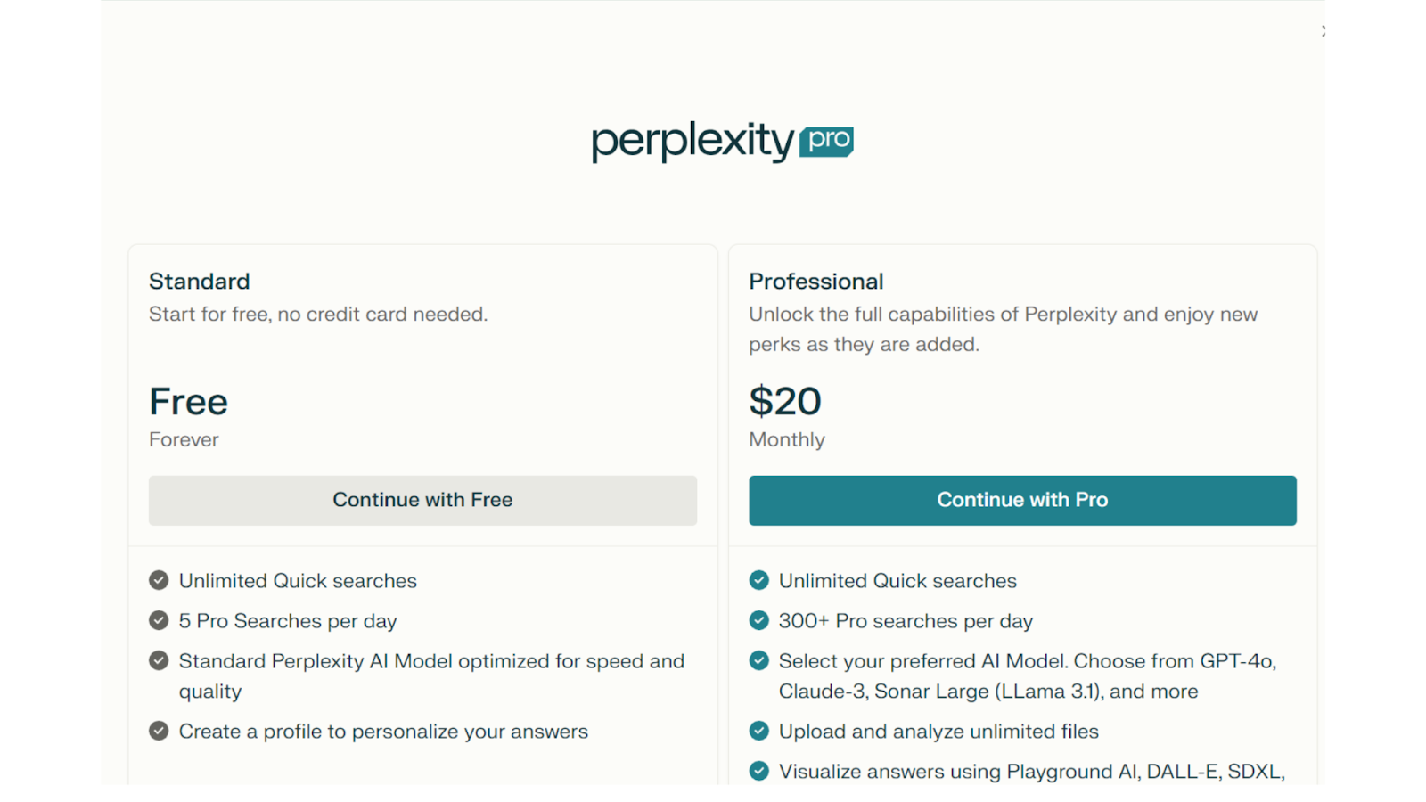 Perplexity pricing 