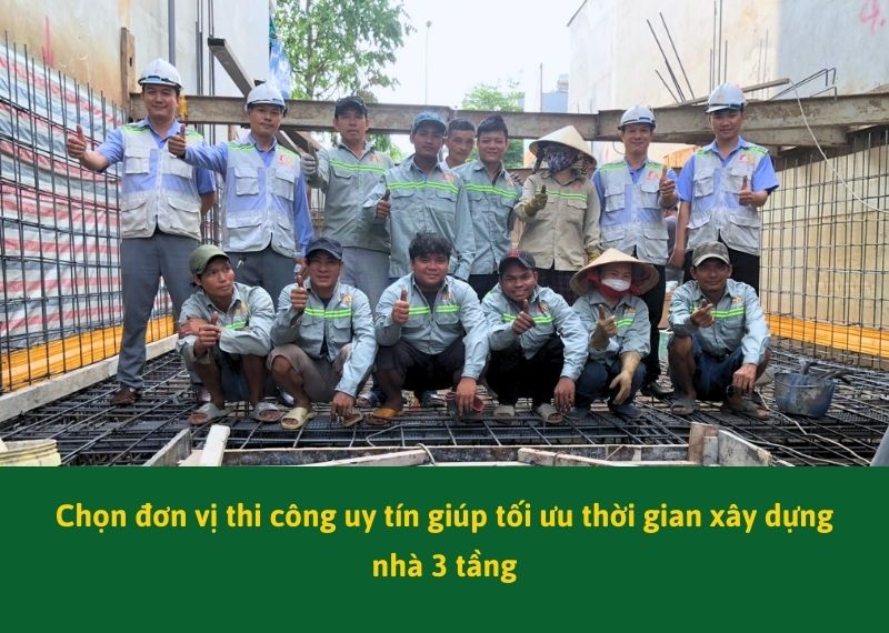 Giải pháp tối ưu thời gian thi công nhà 3 tầng Xây dựng Nhất Tín