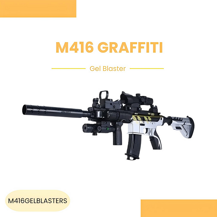 M416 Graffiti Gel Ball Blaster – 15m Range Auto Rifle