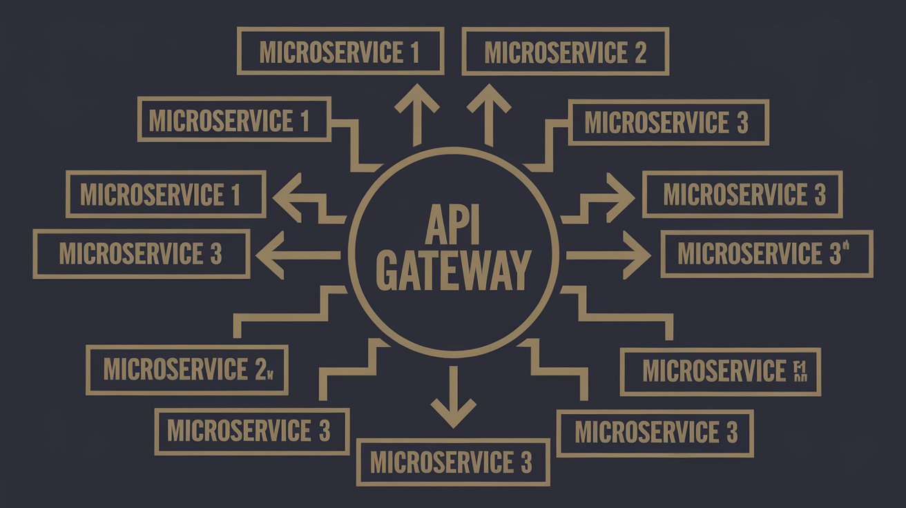 Diagram showing the role of API gateways in microservices architecture.