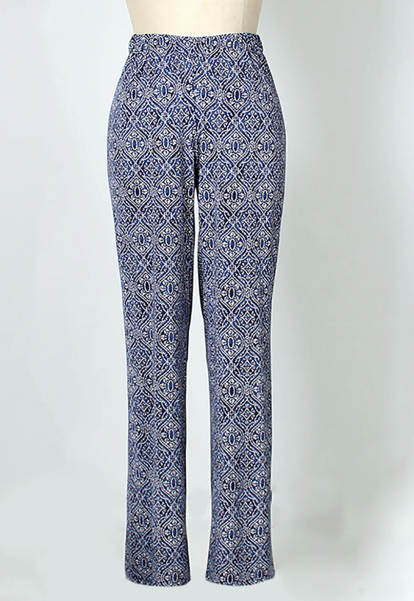 Bohemian Print Seamless Back Elastic Waist Pant