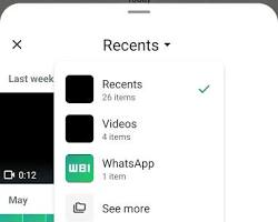 Image of WhatsApp's new album picker interface