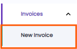 New Invoice tab highlighted